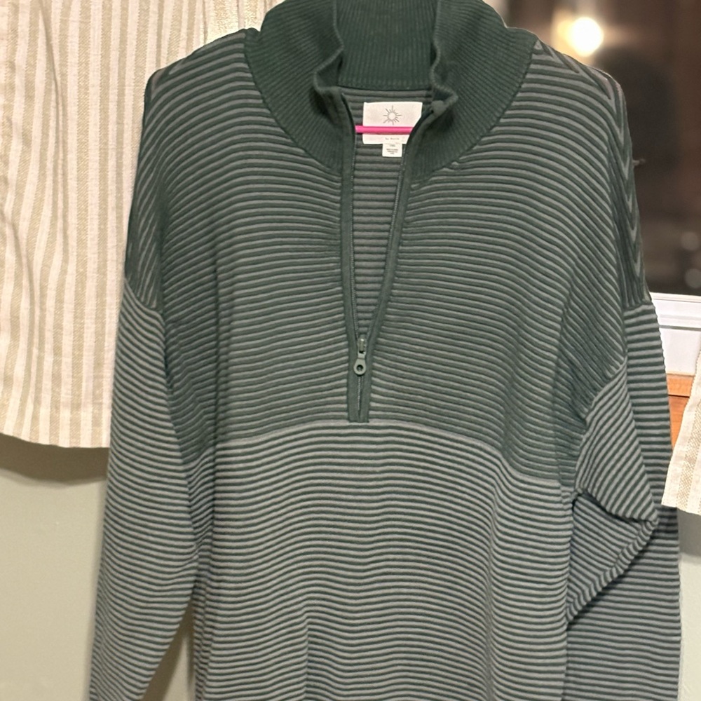 Aerie OFFLINE Green Striped Sweater